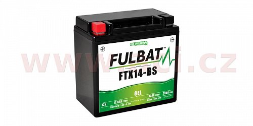 baterie 12V, FTX14-BS GEL, 12,6Ah, 200A, bezúdržbová GEL technologie 150x87x145, FULBAT (aktivovaná ve výrobě)